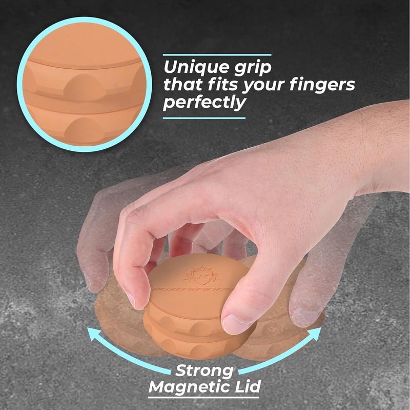 KOZO 2.5" Spice Grinder 2-Piece, Strong Grip By . (Orange) - Image 3
